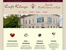 Tablet Screenshot of cafe-klinge.de